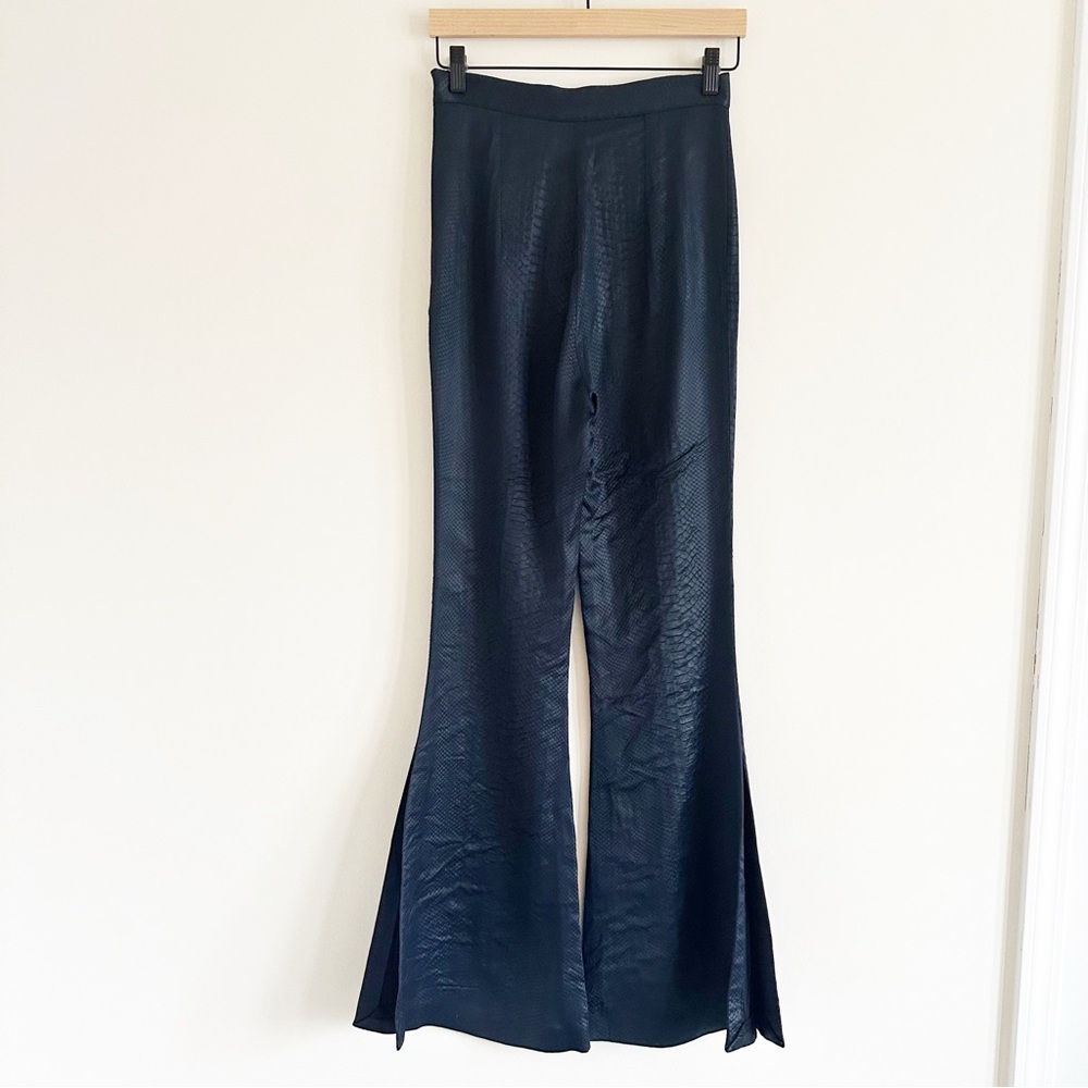 SAFIYAA Navy Embossed Python Side Zip Pant - Picture 7 of 11